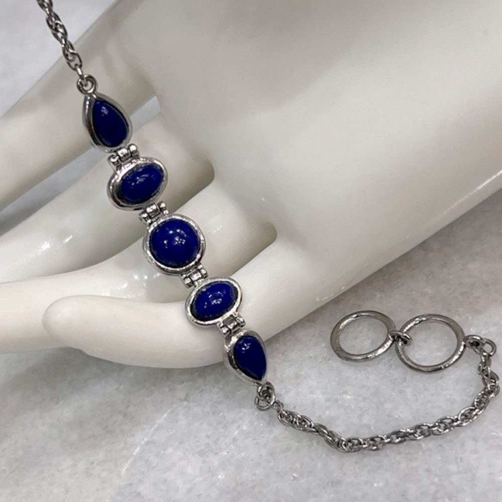 Lapis Lazuli Silver Toggle Bracelet